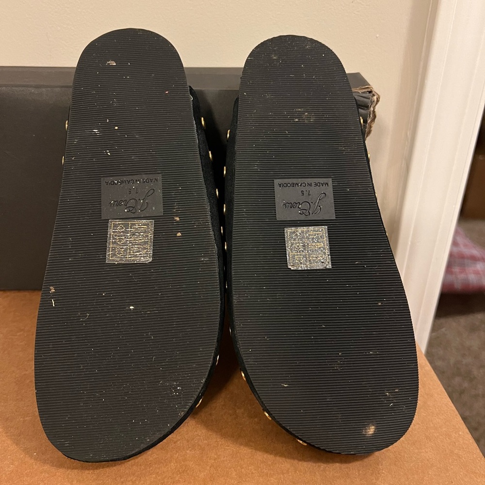 J. Crew Pacific Studded Clogs in Black Suede - Picture 4 of 7